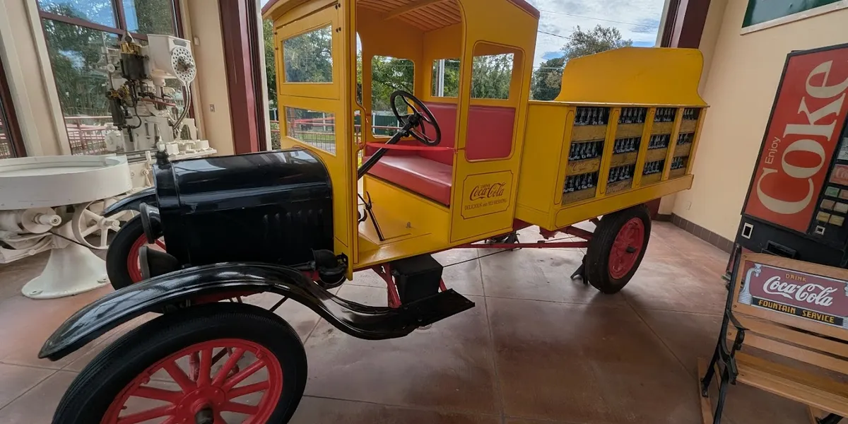 Historic Biedenharn Coca-Cola Museum with vintage bottling displays, memorabilia collection, and classic vending machine...