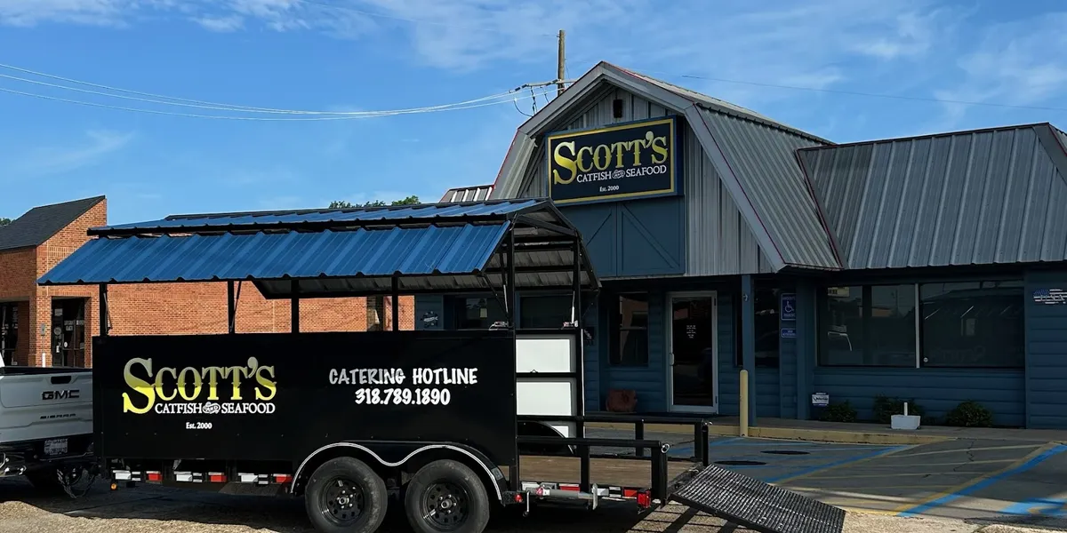 Family-owned seafood restaurant with simple dining area serving Louisiana catfish, fried seafood platters, and Cajun sides.