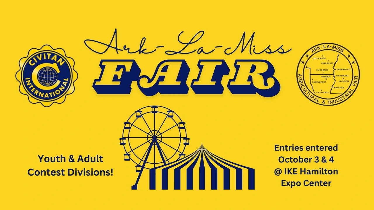 Ark-La-Miss Fair carnival midway and ferris wheel at the Ike Hamilton Expo Center in West Monroe, Louisiana.
