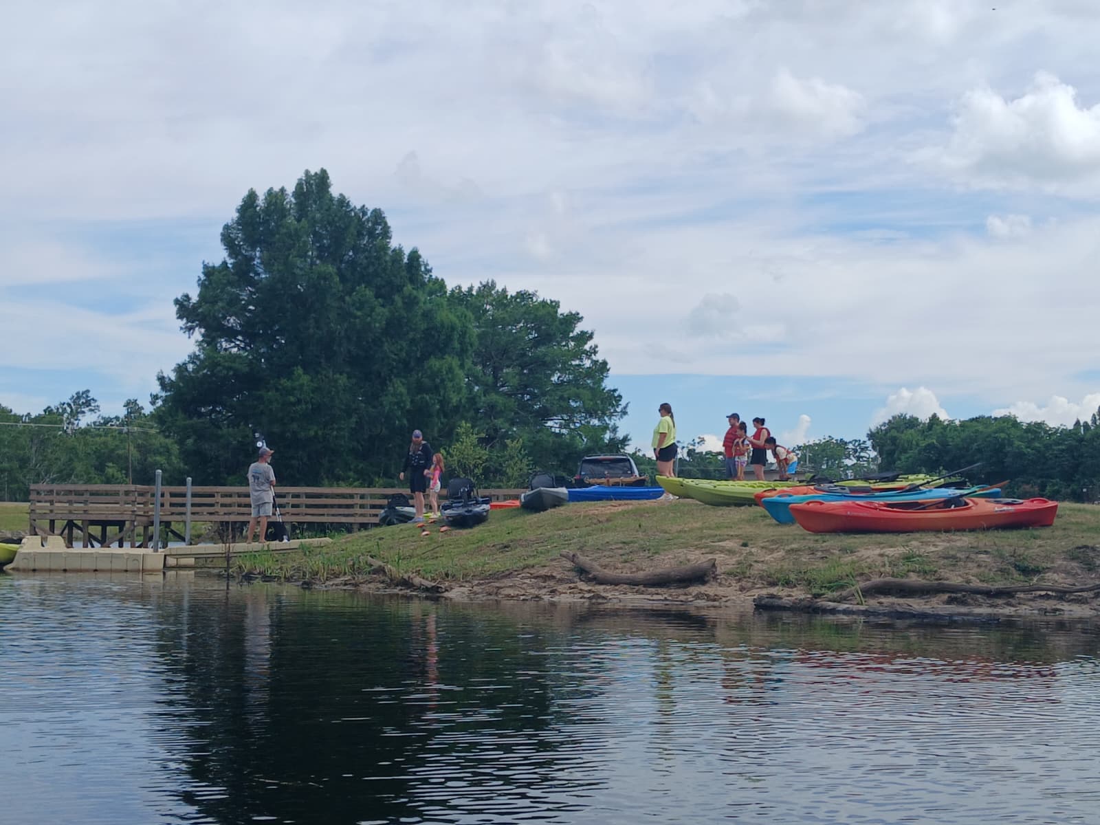 Kayaks and paddleboards at Cheniere Lake Area 3 launch site, Ouachita Parish Louisiana