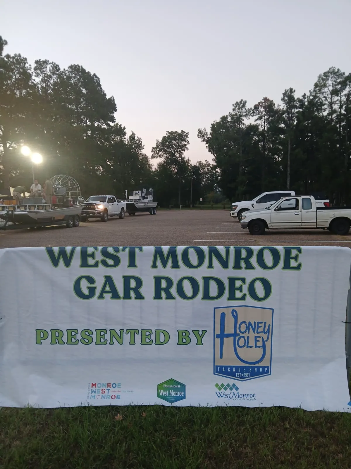 West Monroe Gar Rodeo official banner in Downtown West Monroe